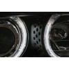 Φανάρια εμπρός BMW E46 sedan (1998-2001) angel eyes με CCFL - μαύρα , με λάμπες (Η1) - σετ 2τμχ.