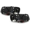 Φανάρια εμπρός Audi A3 (1996-2000) angel eyes - μαύρα , με λάμπες (Η1) - σετ 2τμχ.