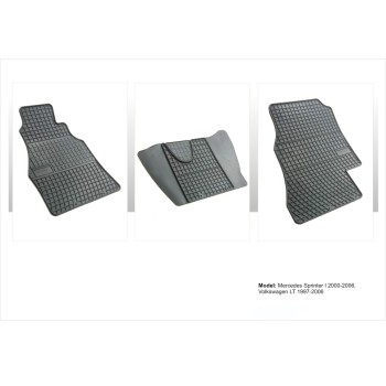 Λαστιχένια πατάκια MERCEDES Sprinter (1996-2006) / VW LT (2000-2006) - 3τμχ.