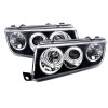 Φανάρια εμπρός Skoda Fabia (1999-2007) angel eyes, μαύρα , χωρίς λάμπες (Η7) - σετ 2τμχ.