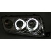 Φανάρια εμπρός Skoda Fabia (1999-2007) angel eyes, μαύρα , χωρίς λάμπες (Η7) - σετ 2τμχ.