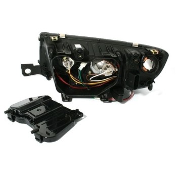 Φανάρια εμπρός Skoda Fabia (1999-2007) angel eyes, μαύρα , χωρίς λάμπες (Η7) - σετ 2τμχ.