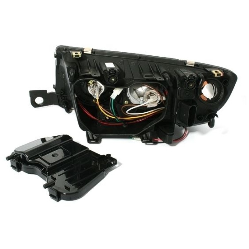 Φανάρια εμπρός Skoda Fabia (1999-2007) angel eyes, μαύρα , χωρίς λάμπες (Η7) - σετ 2τμχ.