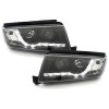 Φανάρια εμπρός Skoda Fabia (1999-2007) led , μαύρα , με λάμπες (Η1) - σετ 2τμχ.