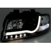 Φανάρια εμπρός Audi A4 B6 (2001-2004) led Lightbar Design -μαύρα , με λάμπες (Η1) - σετ 2τμχ.