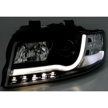 Φανάρια εμπρός Audi A4 B6 (2001-2004) led Lightbar Design -μαύρα , με λάμπες (Η1) - σετ 2τμχ. Φανάρια εμπρός Audi A4 B6 (2001-2004) led Lightbar Design -μαύρα , με λάμπες (Η1) - σετ 2τμχ.