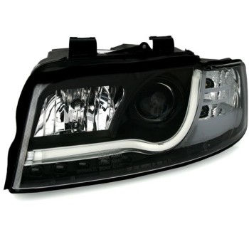 Φανάρια εμπρός Audi A4 B6 (2001-2004) led Lightbar Design -μαύρα , με λάμπες (Η1) - σετ 2τμχ. Φανάρια εμπρός Audi A4 B6 (2001-2004) led Lightbar Design -μαύρα , με λάμπες (Η1) - σετ 2τμχ.