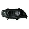 Φανάρια εμπρός BMW X5 (1999-2003) με φώτα ημέρας led και angel eyes - μαύρα , με λάμπες (Η1) - σετ 2τμχ.