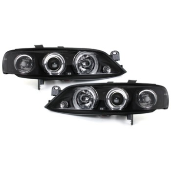 Φανάρια εμπρός Opel Vectra B (1996-2001) angel eyes, με λάμπες (Η1) - σετ 2τμχ.