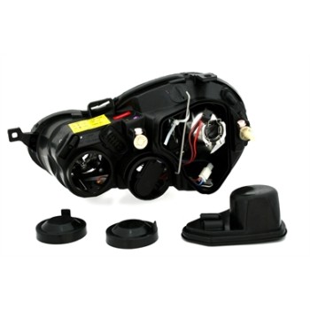Φανάρια εμπρός Vw Polo 9N (2001-2005) angel eyes - chrome , χωρίς λάμπες (Η7) - σετ 2τμχ.