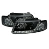 Φανάρια εμπρός Vw Passat 3Β/B5 (1997-2000) led - μαύρα , με λάμπες (Η1) - σετ 2τμχ.