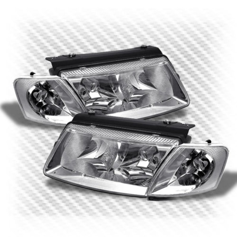 Φανάρια εμπρός Vw Passat B5 (1997-2000) - chrome , χωρίς λάμπες (Η7) - σετ 2τμχ.
