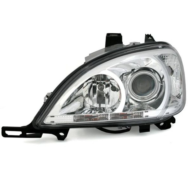 Φανάρια εμπρός Mercedes ML W163 (1998-2001) - με angel eyes , χωρίς λάμπες (Η7) - σετ 2τμχ.