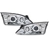 Φανάρια εμπρός Ford Mondeo (2000-2007) angel eyes - chrome , με λάμπες (Η1) - σετ 2τμχ.