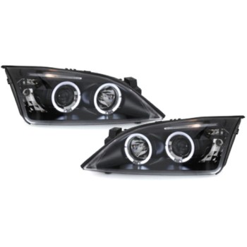 Φανάρια εμπρός Ford Mondeo (2000-2007) - μαύρα , με λάμπες (Η1) - σετ 2τμχ.