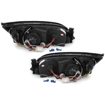 Φανάρια εμπρός Ford Mondeo (2000-2007) - μαύρα , με λάμπες (Η1) - σετ 2τμχ.