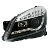 Φανάρια εμπρός Opel Astra H (2004-2009) led με DRL - black , με λάμπες (Η1) - σετ 2τμχ.