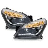 Φανάρια εμπρός Opel Astra H (2004-2009) led με DRL - black , με λάμπες (Η1) - σετ 2τμχ.