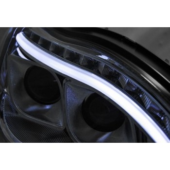 Φανάρια εμπρός Mercedes S-Class (1998-2005) led lightbar design, με λάμπες (Η1) - σετ 2τμχ.