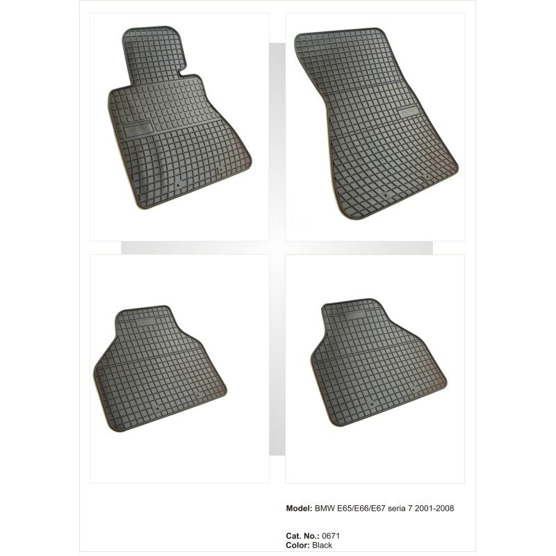 Λαστιχένια πατάκια BMW σειρά 7 E65 / E66 / E67 (2001-2008) - 4τμχ.