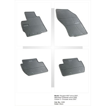 Λαστιχένια πατάκια PEUGEOT 4007 / CITROEN C-Crosser (2007-2012) / MITSUBISHI Outlander II (2005-2012) - 4τμχ.