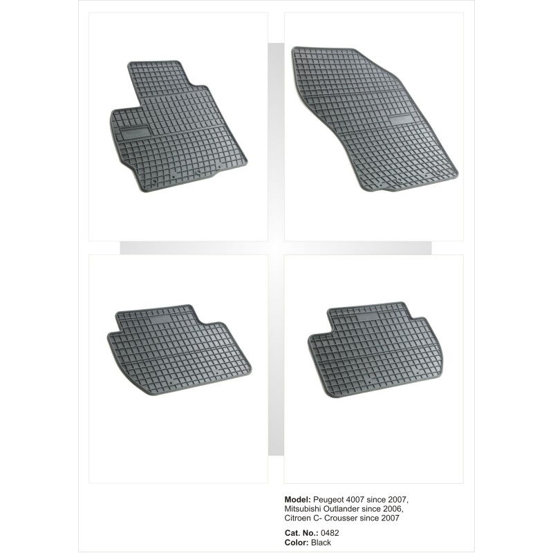 Λαστιχένια πατάκια PEUGEOT 4007 / CITROEN C-Crosser (2007-2012) / MITSUBISHI Outlander II (2005-2012) - 4τμχ.