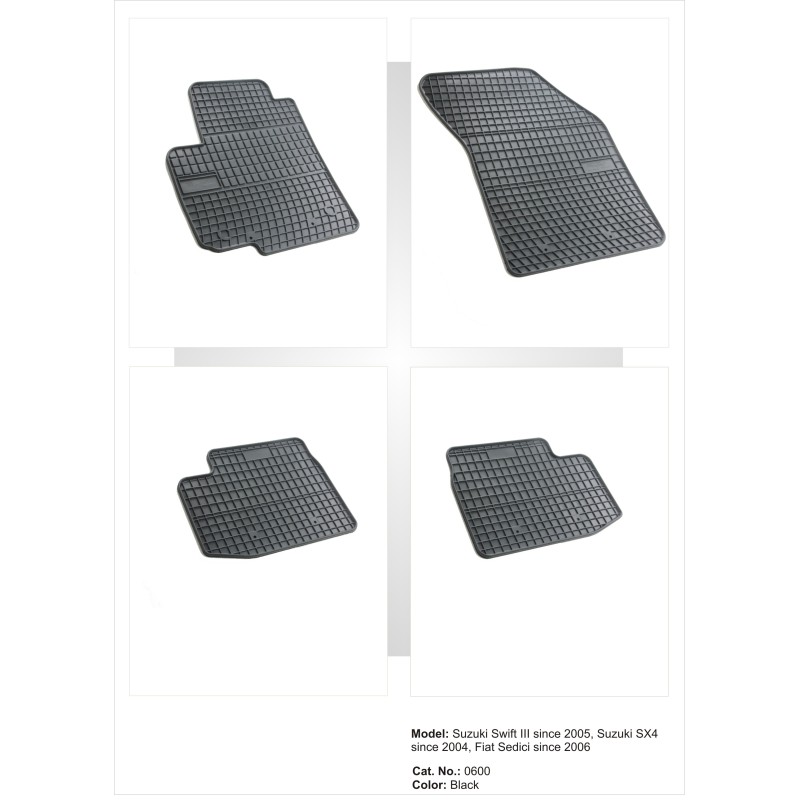 Λαστιχένια πατάκια SUZUKI Swift / SX4 (2005-2013) / FIAT Sedici (2005-2014) - 4τμχ.