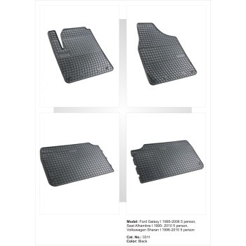 Λαστιχένια πατάκια FORD Galaxy (1995-2006) / VW Sharan / SEAT Alhambra (1995-2010) - 4τμχ.