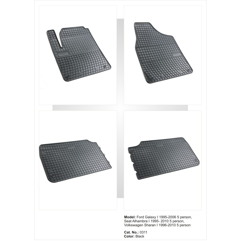Λαστιχένια πατάκια FORD Galaxy (1995-2006) / VW Sharan / SEAT Alhambra (1995-2010) - 4τμχ.