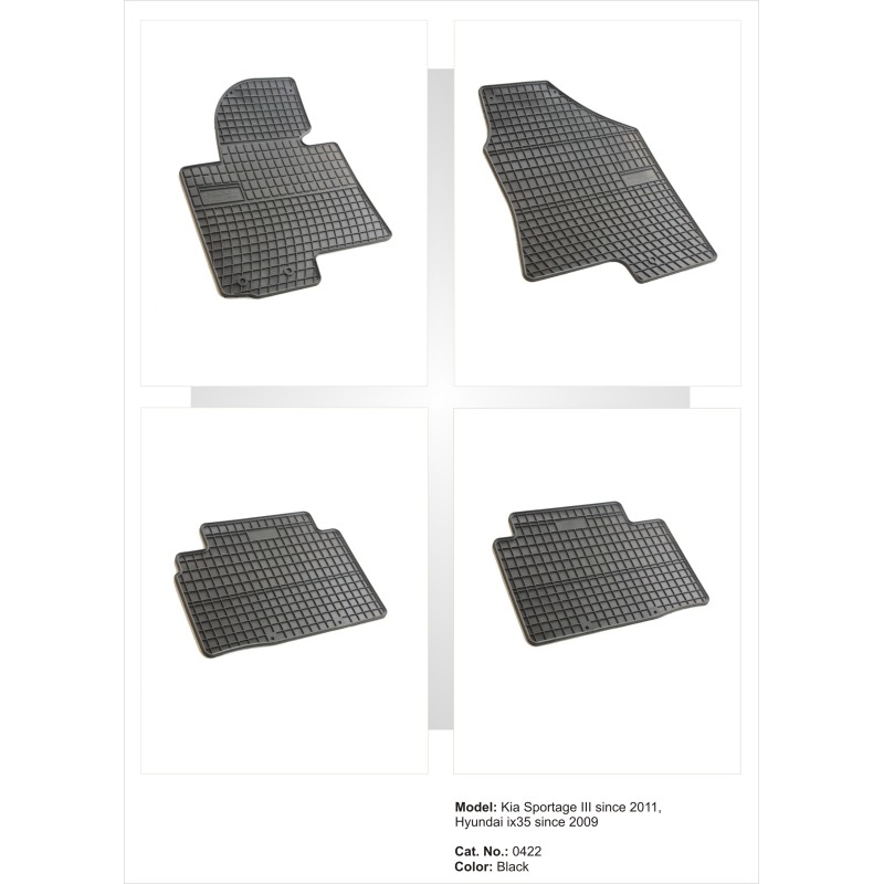 Λαστιχένια πατάκια HYUNDAI Tucson I (2004-2010) / IX35 (2010-2015) / KIA Sportage III (2010-2015) - 4τμχ.