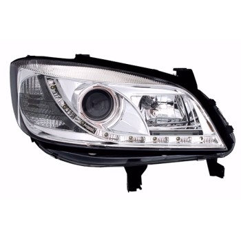 Φανάρια εμπρός Opel Zafira A (1999-2005) led - chrome , με λάμπες (Η1) - σετ 2τμχ.