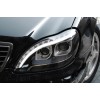 Φανάρια εμπρός Mercedes W 220 S-Class (1998-2005) led lightbar design - μαύρα , με λάμπες (Η1) - σετ 2τμχ.