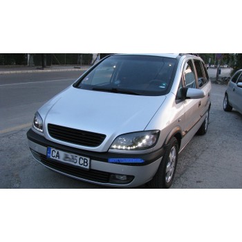 Φανάρια εμπρός Opel Zafira A (1999-2005) led - μαύρα , με λάμπες (Η1) - σετ 2τμχ.