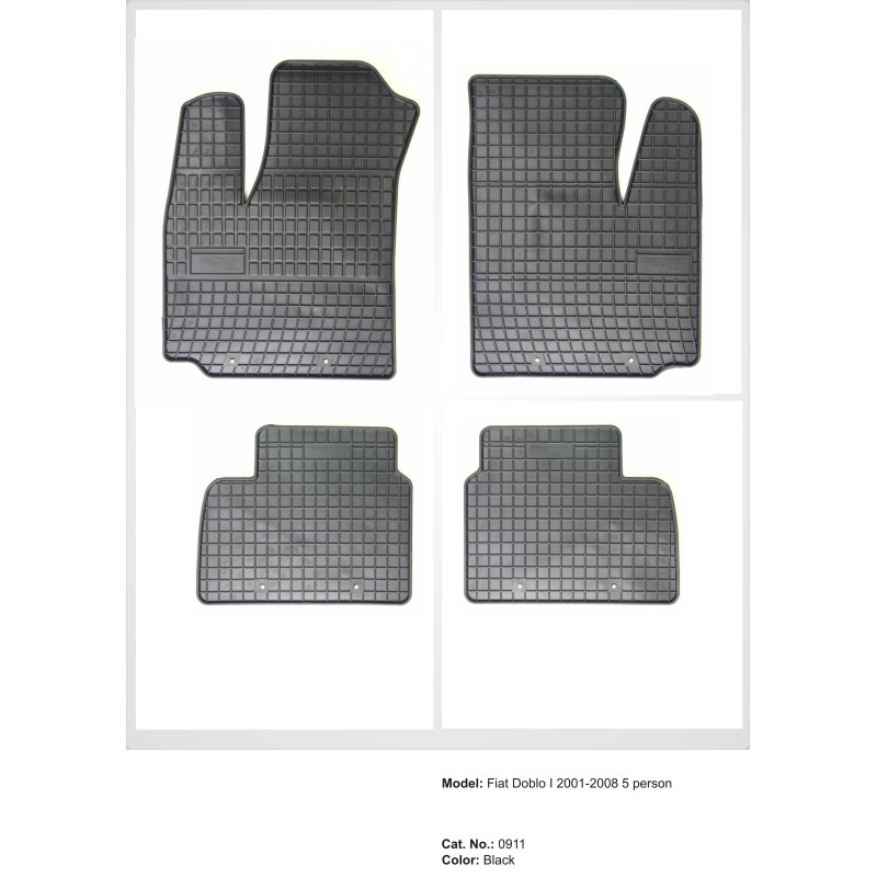 Λαστιχένια πατάκια FIAT Doblo I (2001-2010) - 5 seats - 4τμχ.