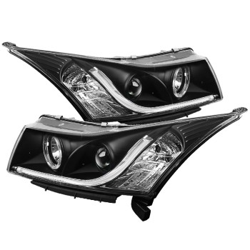 Φανάρια εμπρός Chevrolet Cruze (2009-2012) led - black , με λάμπες (Η1) - σετ 2τμχ.