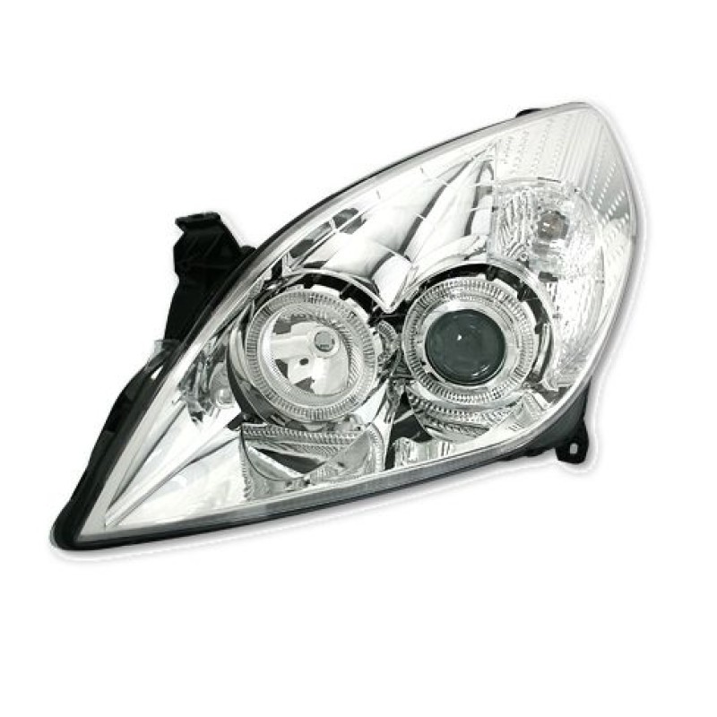 Φανάρια εμπρός Opel Vectra C (2005-2009) angel eyes - chrome , χωρίς λάμπες (Η7) - σετ 2τμχ.
