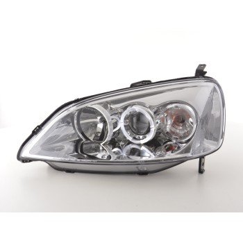 Φανάρια εμπρός Honda Civic (2001-2003) 2/4 πορτο US angel eyes, με λάμπες (Η1) - σετ 2τμχ.