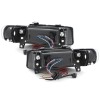 Φανάρια εμπρός Seat Leon /Toledo (1999-2004) angel eyes - μαύρα , με λάμπες (Η1) - σετ 2τμχ.