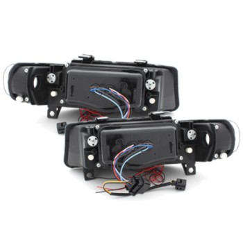 Φανάρια εμπρός Seat Leon /Toledo (1999-2004) angel eyes - μαύρα , με λάμπες (Η1) - σετ 2τμχ. Φανάρια εμπρός Seat Leon /Toledo (1999-2004) angel eyes - μαύρα , με λάμπες (Η1) - σετ 2τμχ.