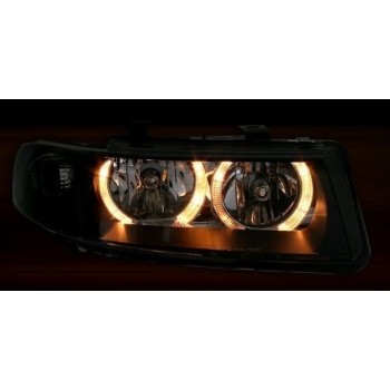 Φανάρια εμπρός Seat Leon /Toledo (1999-2004) angel eyes - μαύρα , χωρίς λάμπες (Η7) - σετ 2τμχ. Φανάρια εμπρός Seat Leon /Toledo (1999-2004) angel eyes - μαύρα , χωρίς λάμπες (Η7) - σετ 2τμχ.