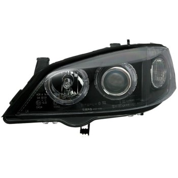 Φανάρια εμπρός Opel Astra G (1998-2004) angel eyes - μαύρα , χωρίς λάμπες (Η7) - σετ 2τμχ.