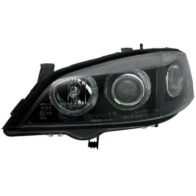 Φανάρια εμπρός Opel Astra G (1998-2004) angel eyes - μαύρα , χωρίς λάμπες (Η7) - σετ 2τμχ.