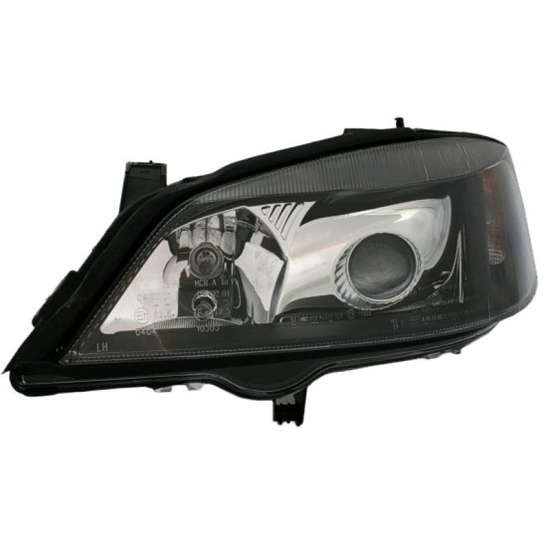 Φανάρια εμπρός Opel Astra G (1998-2004) - μαύρα , χωρίς λάμπες (Η7) - σετ 2τμχ.