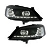 Φανάρια εμπρός Opel Astra G (1998-2004) led με DRL - μαύρα , με λάμπες (Η1) - σετ 2τμχ.