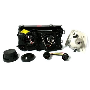 Φανάρια εμπρός Vw Passat 3Β/B5 (1997-2000) angel eyes - μαύρα , χωρίς λάμπες (Η7) - σετ 2τμχ.