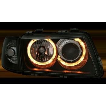 Φανάρια εμπρός Audi A3 (1996-2000) angel eyes - chrome , χωρίς λάμπες (Η7) - σετ 2τμχ. Φανάρια εμπρός Audi A3 (1996-2000) angel eyes - chrome , χωρίς λάμπες (Η7) - σετ 2τμχ.