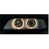 Φανάρια εμπρός BMW E39 (1995-2003) angel eyes - μαύρα , με λάμπες (Η7) - σετ 2τμχ.