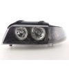 Φανάρια εμπρός Audi A4 (1999-2001) angel eyes - μαύρα , χωρίς λάμπες (Η7) - σετ 2τμχ.