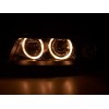 Φανάρια εμπρός Audi A4 (1999-2001) angel eyes - μαύρα , χωρίς λάμπες (Η7) - σετ 2τμχ.