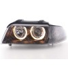 Φανάρια εμπρός Audi A4 (1999-2001) angel eyes - μαύρα , χωρίς λάμπες (Η7) - σετ 2τμχ.